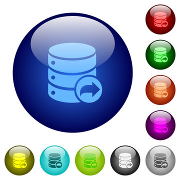 Database transaction commit color glass buttons