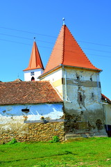 Fortified medieval saxon church in Bruiu - Braller, a commune in Sibiu County, Transylvania,...