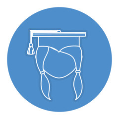 girl graduated avatar character vector illustration design