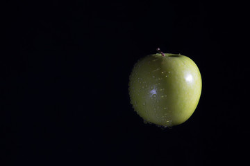apple and water drops