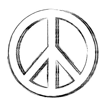 hippie peace love circle button element symbol