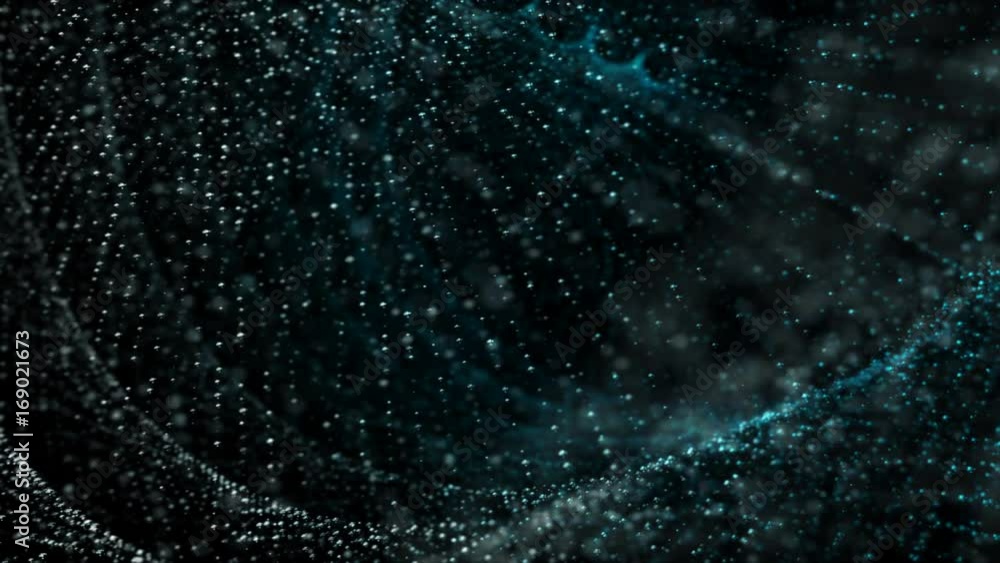 Poster 4k dot particle flow twist and moving for futursitic and tectnology abstract background