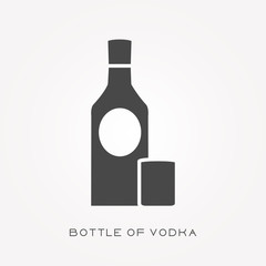 Silhouette icon bottle of vodka