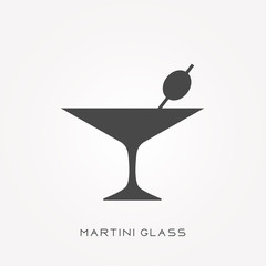 Silhouette icon martini glass