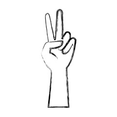 human hand peace and love gesturing icon vector illustration
