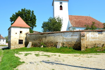 Fortified medieval saxon church in Bruiu - Braller, a commune in Sibiu County, Transylvania,...