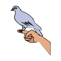 dove in hand peace liberty concept icon vector illustration