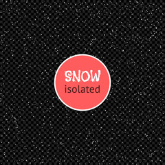 Falling Snow. Snowflakes Isolated on a transparent dark Background. Winter Vector Illustration.