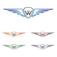 w wing, wing, logo, design, vector