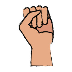 human hand fist gesture emblem vector illustration