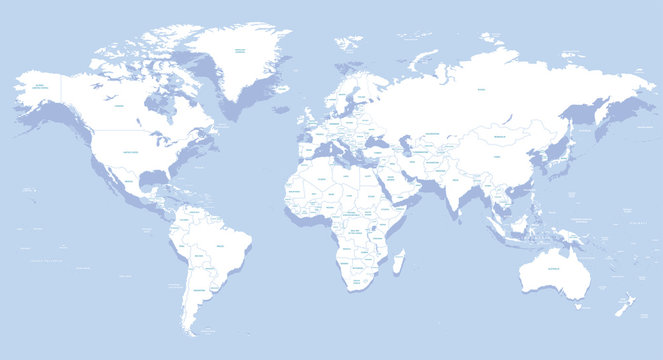 world map vector high detailed illustration