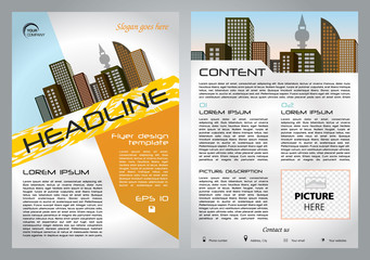 Vector flyer, corporate business, annual report, brochure design and cover presentation with orange color.