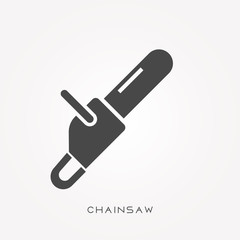 Silhouette icon chainsaw