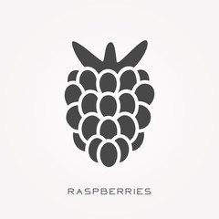 Silhouette icon raspberries