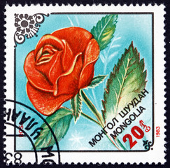 Postage stamp Mongolia 1983 Flower of Rose