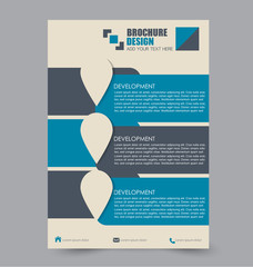 Business brochure template. Flyer design. Annual report cover. Booklet for education, advertisement, presentation, magazine page. a4 size vector illustration.