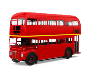 Fototapeta na wymiar Red Double Decker Bus Isolated