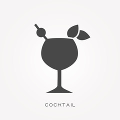 Silhouette icon cocktail