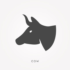 Silhouette icon cow