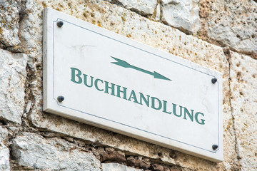 Fototapeta premium Schild 117 - Buchhandlung