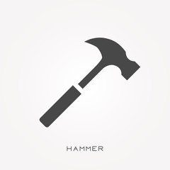 Silhouette icon hammer