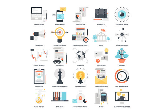 25 Colorful Business and Finance Icons 1