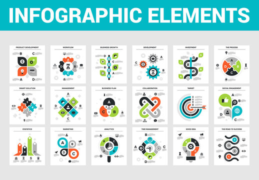 18 Square Infographic Icons 1