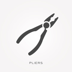 Silhouette icon pliers