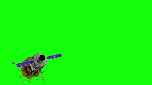 Flight Of The Crew Exploration Vehicle On Green Screen. 3D Animation. You Can Use Any Background For Your Projects. You Can Find Fhe Complete Scene In My Portfolio.