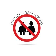 human trafficking sign illustration