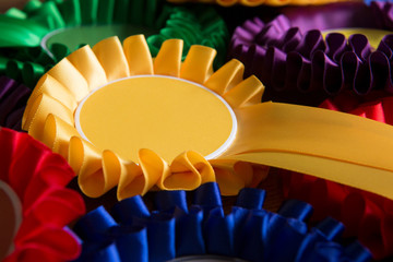 Full Frame Shot Of Colourful Political Rosettes © Daisy Daisy