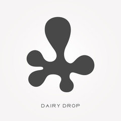 Silhouette icon dairy drop