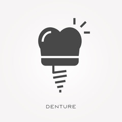 Silhouette icon denture