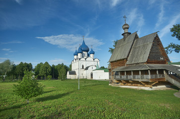 Suzdal Kremlin.  St. Nicholas wooden Church in Suzdal