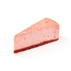 Tasty piece of strawberry cheesecake