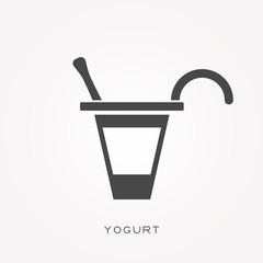 Silhouette icon yogurt