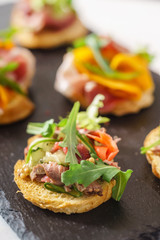 canape on the Christmas table