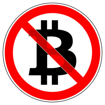 srr266 SignRoundRed - german - Verbotszeichen: Bitcoins werden nicht akzeptiert - english - prohibition sign / we do not accept bitcoins - xxl g5457