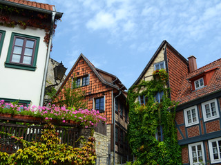 Fototapeta na wymiar Alte Häuser in Quedlinburg (Harz, Deutschland)