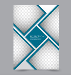 Flyer template. Abstract brochure background. Business corporate style concept. Vector illustration.  Blue color.