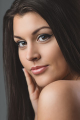 Fototapeta premium Close up photo from a beautiful young woman