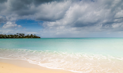 Fototapeta na wymiar Panoramic view of the Valley Church beach in Antigua and Barbudas