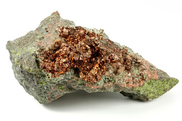 native copper from Arizona/ USA isolated on white background