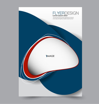 Flyer template. Abstract brochure background. Business corporate style concept. Vector illustration.  Blue and red color.