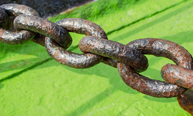 Rusty ship chain background