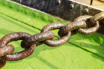 Rusty ship chain background