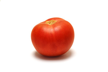 Red tomato on a white background