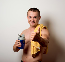 athlete drinking water