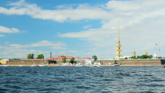 Russia St. Petersburg Neva River fortress panorama