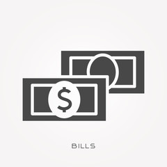 Silhouette icon bills